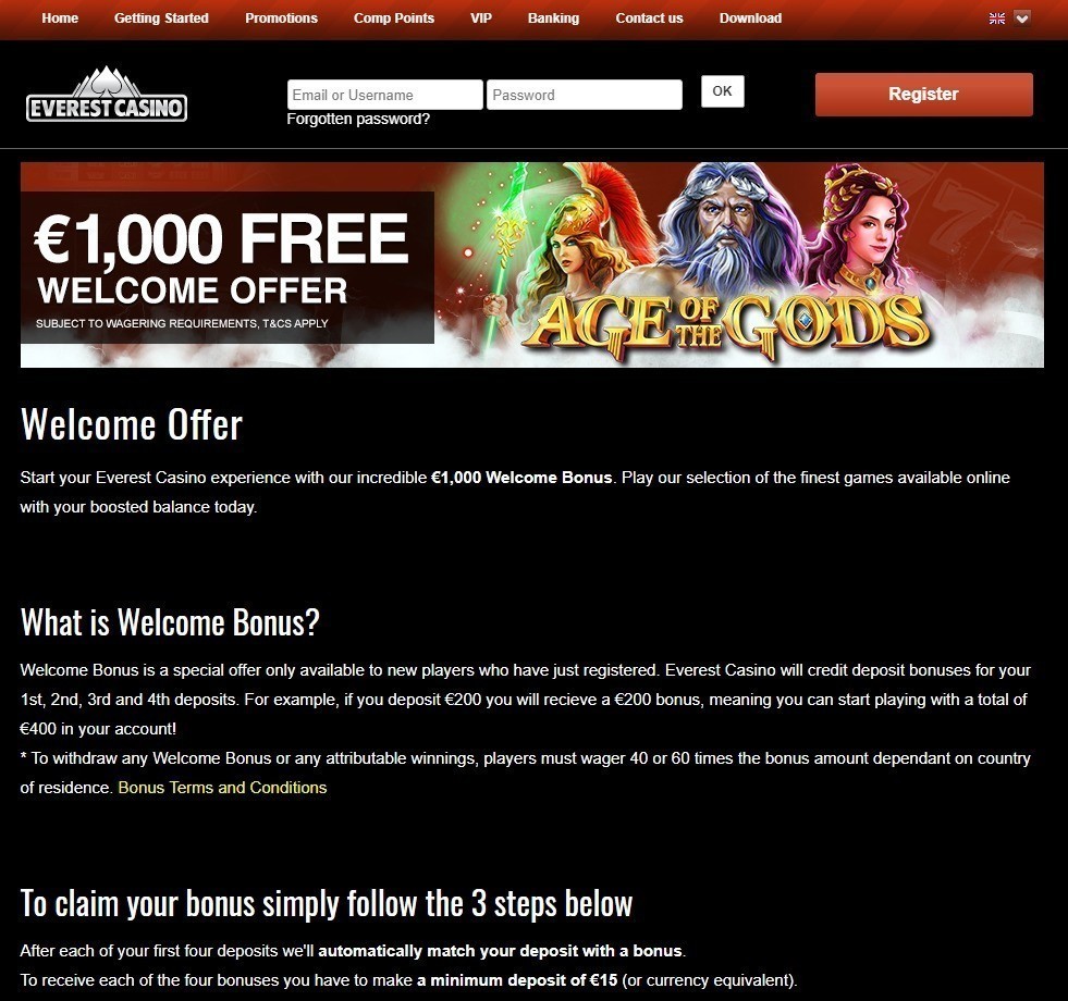 Bonos del Everest Casino