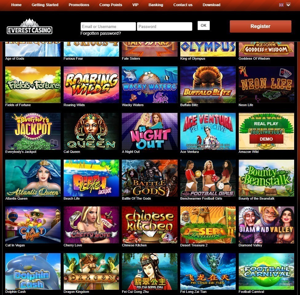Colección de los juegos del Everest Casino