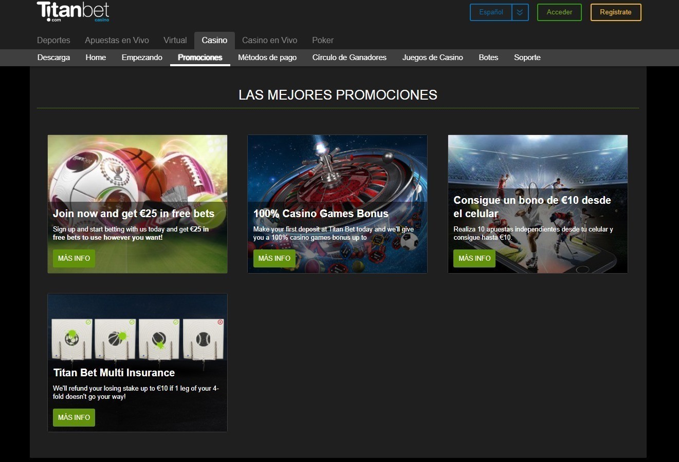 Bonos y promociones Casino Titanbet