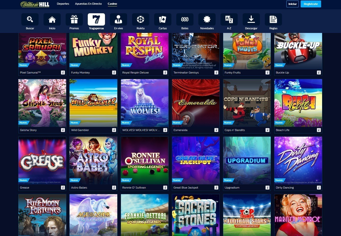 Juegos y software Casino William Hill